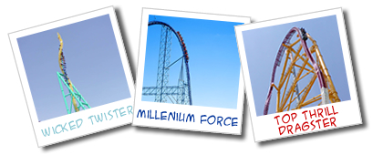 Wicked Twister, Millenium Force et Top Thrill Dragster